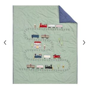Pottery Barn Kids heritage train embroidered comforter full/queen
